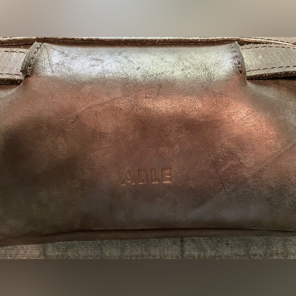 Able Black Leather Belt Bum Bag with Adjustable Strap - Picture 4 of 5